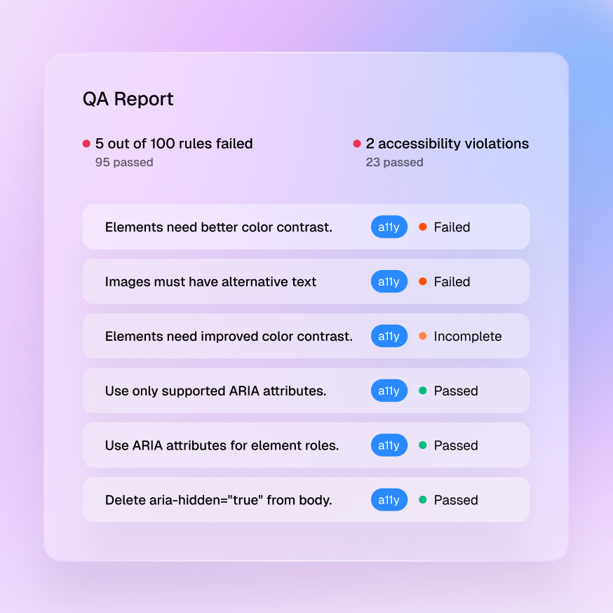 Accessibility checks